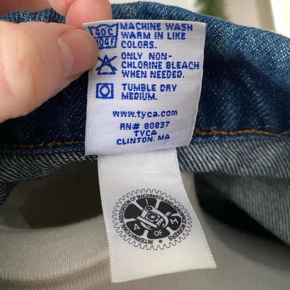 Vtg Tyca Union Made American Legion Riders Dark Wash Denim Jean Trucker Jacket L - Picture 9 of 10